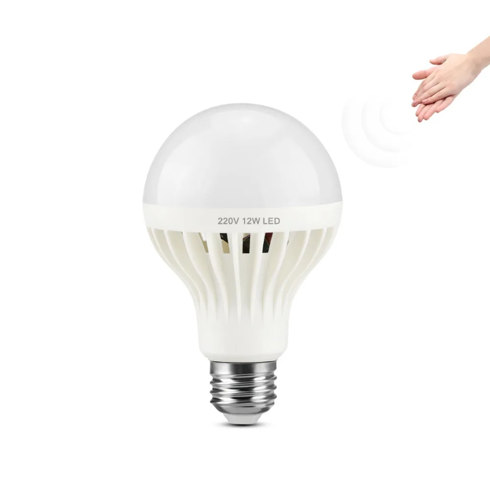 

220V Night Light Smart Sound +Light Sensor Activated Sound LED Bulb LED Lamp E27 3W 5W 9W 12W Hallway Basement Emergency Light