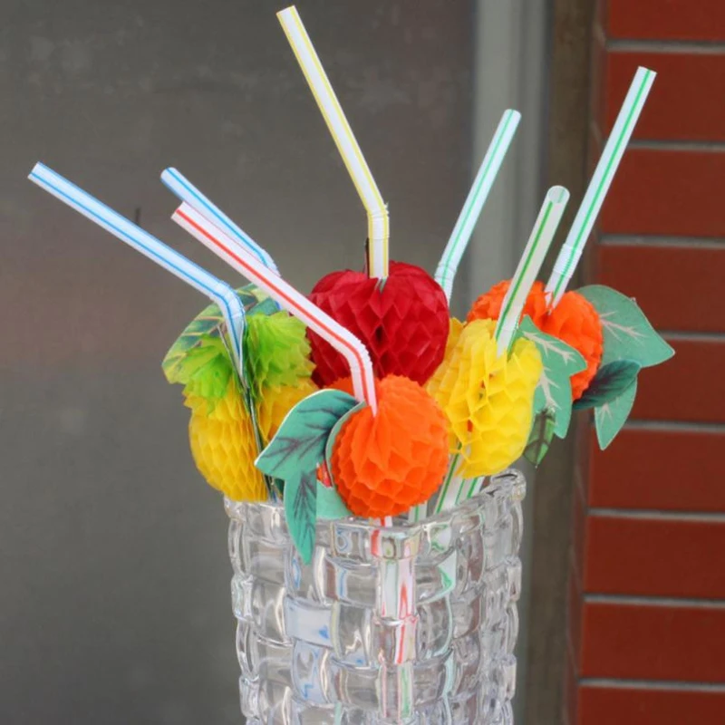 

20/50/100PC Foldable Straw Collapsible Reusable Fruit Cocktail Paper Drinking Straw Portable Drinking Tool Party Bar Accessories