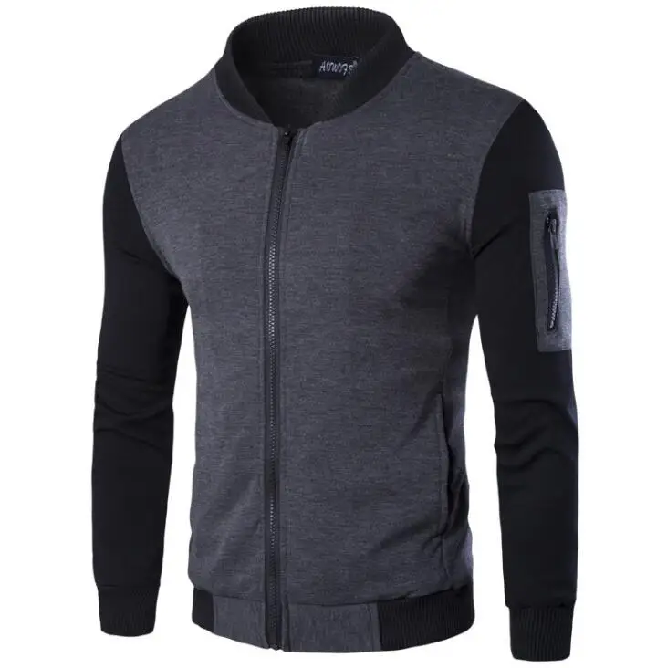 Дизайн, мужские свитшоты, повседневная приталенная куртка-бомбер, размер M-3XL, осень, модный бренд, мужские толстовки, пальто, XXXL, X497 - Цвет: Gray