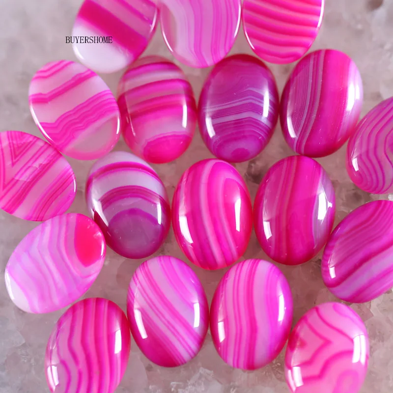 Rose Red Agate 20x15 мм кабошон овальные бусины из натурального камня разноцветные камни для изготовления ювелирных изделий ожерелье кулон браслет серьги 5 шт. K1500 - Цвет: Rose Red Agate