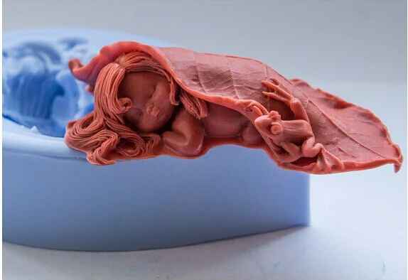 Спящий ребенок наряд листьев с лягушкой 3D силиконовые мыльные формы форма для