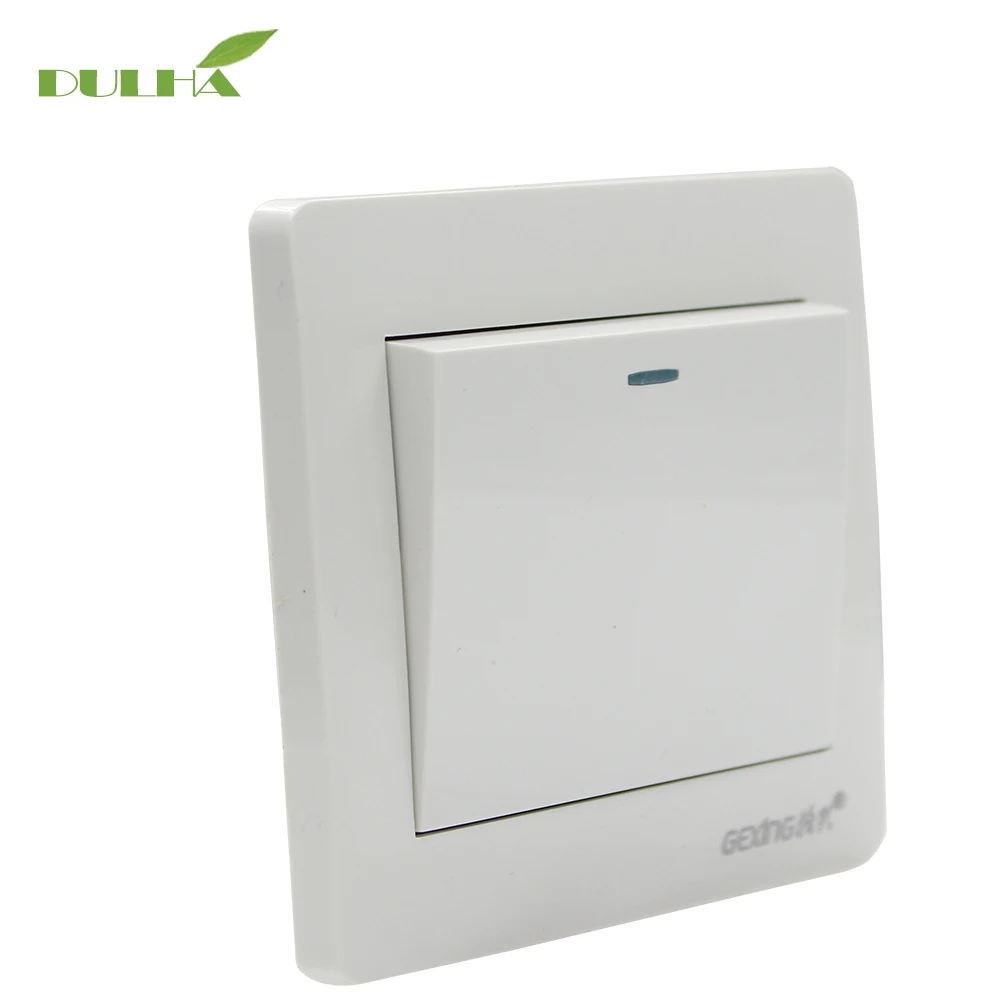

1 Gang 1 Way Light Wall Switch 10A 110~250V 220V Electrical Push Button White PC Frame Panel Lamp Switches Factory Direct Sale