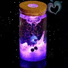 15 X 8CM LED Luminous Ecology Glass Bottle Night Light Storage Box New Valentine's Day Gift Valentine's Day Couple Novelty Light