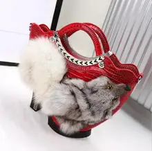 Fashion Brand Design Frauen Leder Handtasche Faux Pelz Tasche Hohe Heels Design Tote Umhängetasche Partei Tag Clutch Sac ein wichtigsten