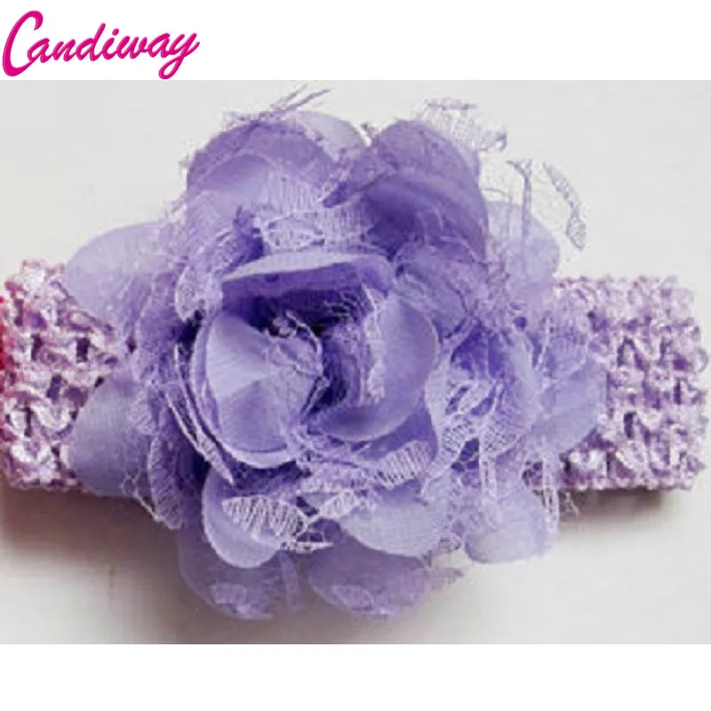 

Light Purple Princess Fabric Kids Lace Band Flower Headband Newborn Ring Wrap Hair Elastic bands Headwear Hair Accessories