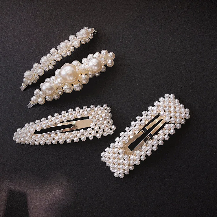 

1pc Wind Retro French Romantic Pearl Bb Clip Duckbill Clip Japanese Pearl Girl Hairpin Side Clip Headwear G0328