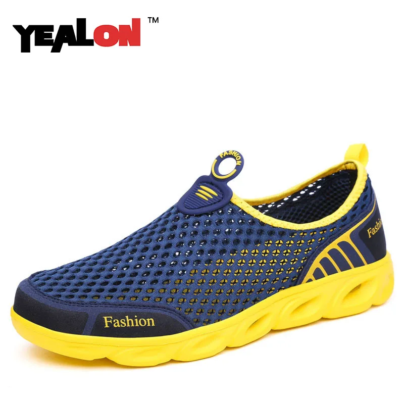 YEALON Plus Size 45 Unisex Mesh Beach Shoes For Men Casual Shoes ...