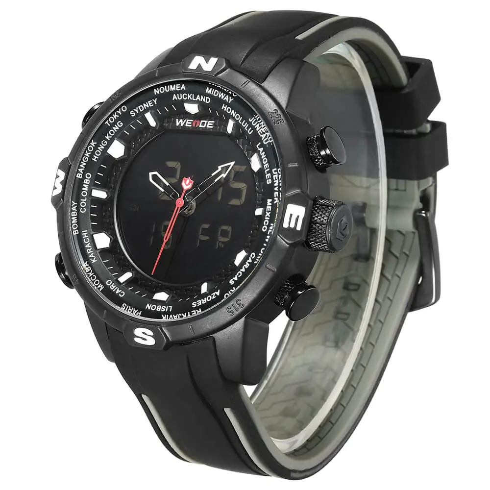 WEIDE оригинальный для ЖК дисплея цифровой водостойкий мужские кварцевые часы