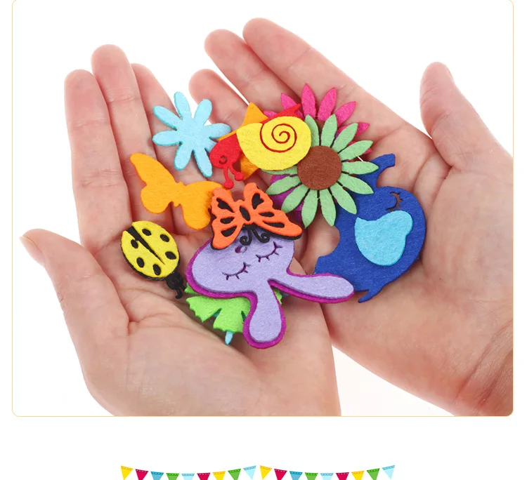 Children DIY Creative Cute Non-woven Fabric Patch Kids Sewing Craft Supplies Scrapbooking Decoration Stickers Handmade Materials