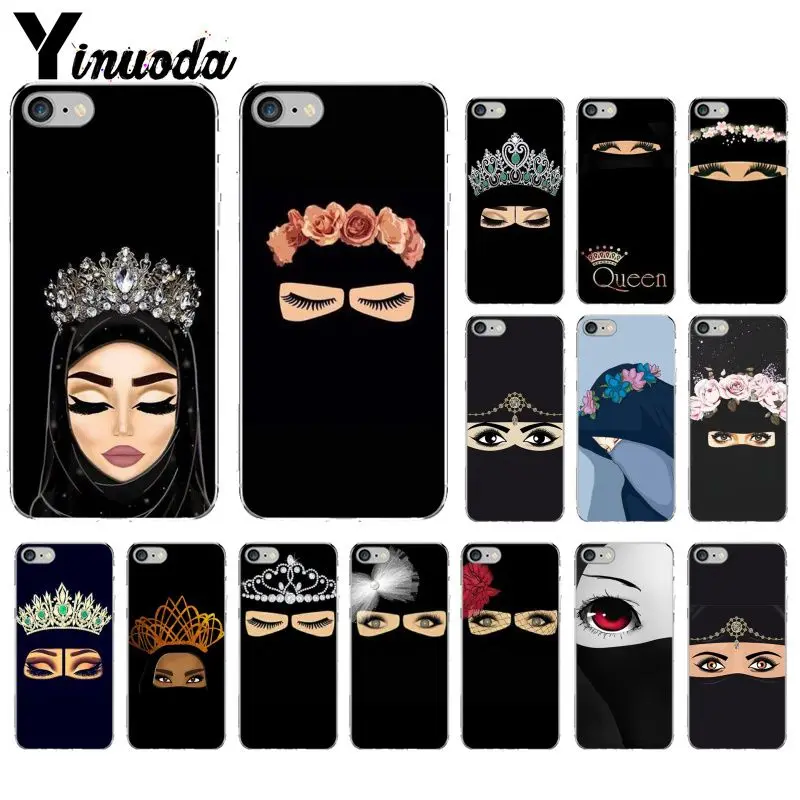 

Yinuoda Muslim Islamic Gril Eyes Colorful Cute Phone Accessories Case for iPhone 5 5Sx 6 7 7plus 8 8Plus X XS MAX XR