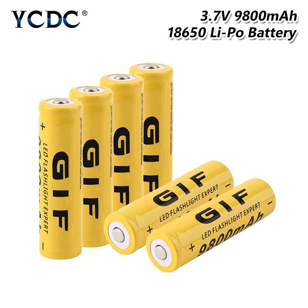 YCDC GIF 18650 Аккумулятор Перезаряжаемый 3,7 V 9800mAh литиевая мощность высокой разрядки для электронной сигареты