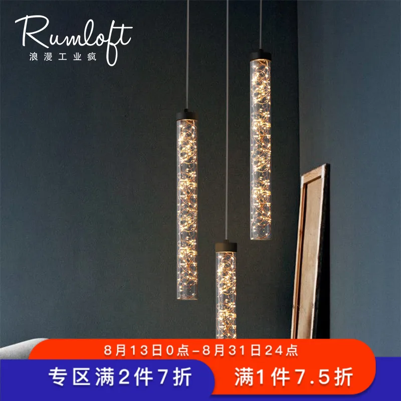 

Nordic simple bar hanging lamp colored Pendant Light restaurant, bedroom, bedside lights, modern art and creative lighting