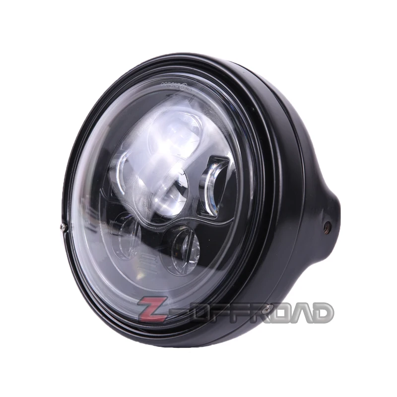 7Inch LED H4 Motorcycle Headlight with DOT SAE EMARK approved+Black