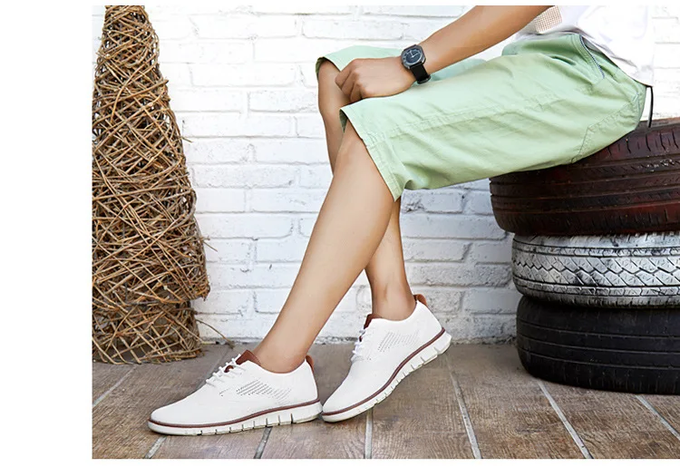 Merkmak/Новинка; Мужская обувь с перфорацией типа «броги» на шнуровке; легкая модельная обувь в британском стиле; модная дышащая обувь на плоской подошве с сетчатым верхом