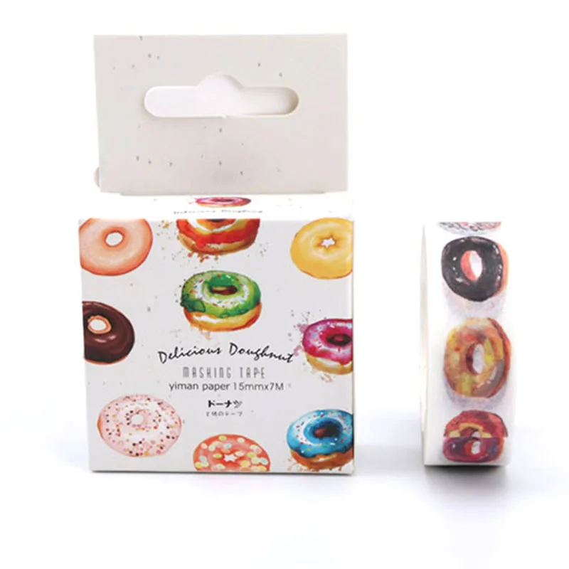 

15mm*7m Japanese washi paper adhesive tape Cute Doughnut DIY decoration scrapbooking planner masking tape stationery