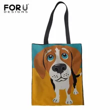 FORUDESIGNS/женские холщовые сумки-тоут на плечо, многоразовая Хлопковая сумка для покупок, сумки, складная сумка-Органайзер для путешествий