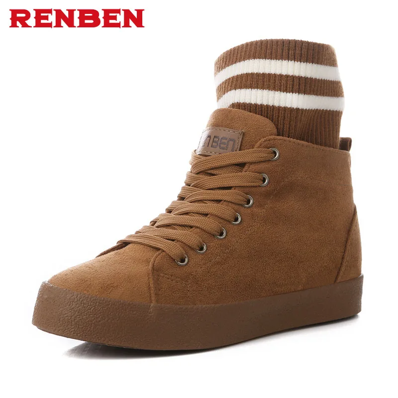 

Winter Boots New 2018 Winter Vintage Plus Velvet Boots Female Pure Colorant Match Thermal Elevator Casual Cotton-padded Shoes