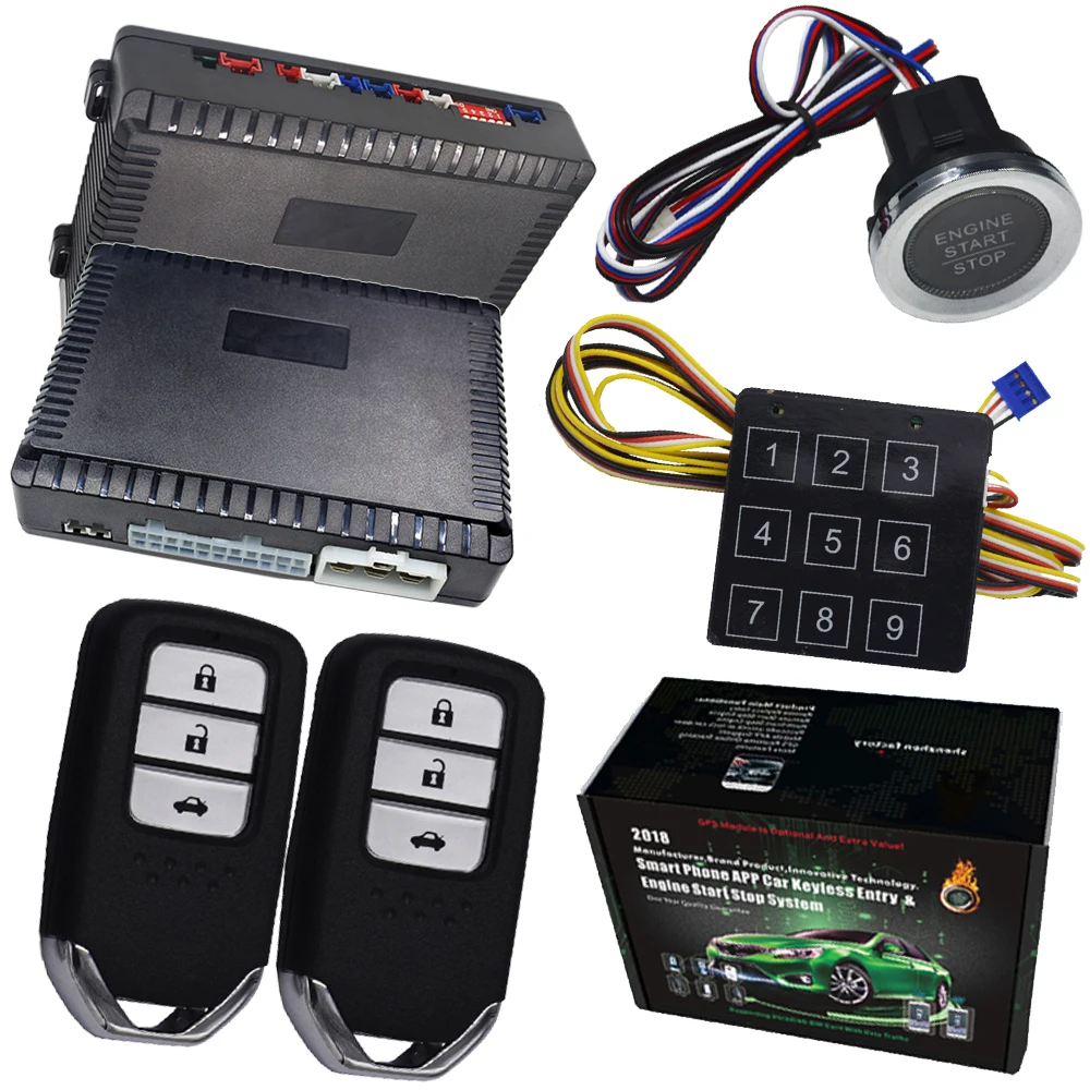 passive keyless entry anti theft remote start stop car alarmin Burglar