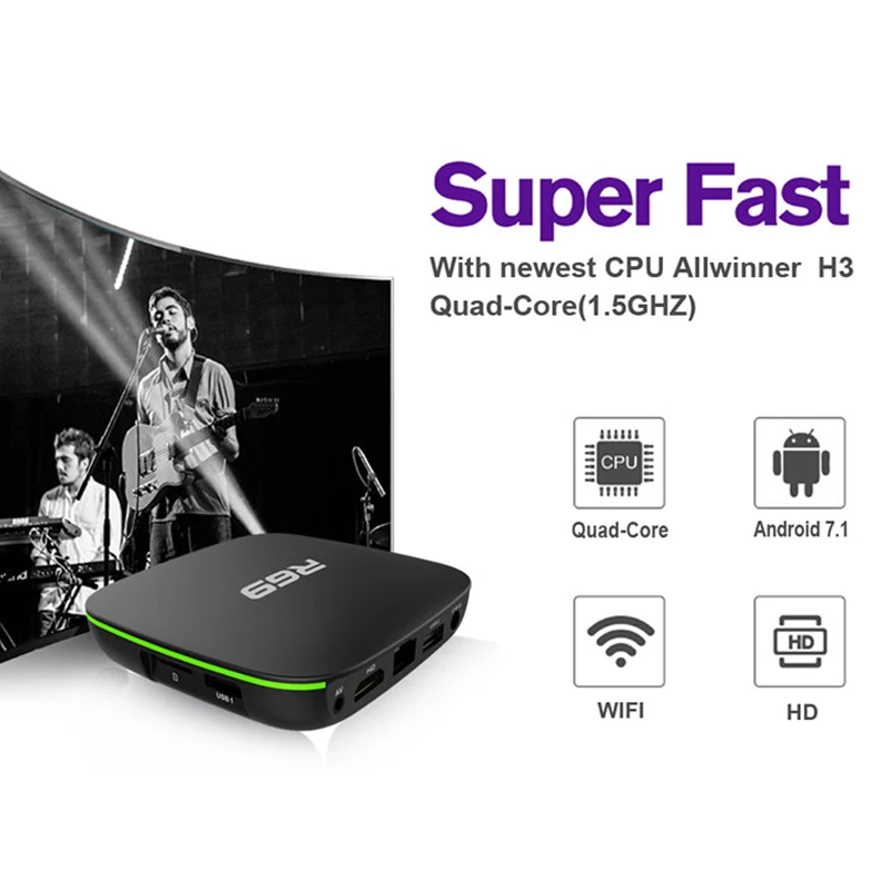 مصغرة R69 الروبوت 7.1 مربع التلفزيون الذكية 1 GB 8 GB Allwinner H3 رباعية النواة 2.4G Wifi مجموعة أعلى مربع 1080 P HD دعم 3D الفيلم Suppot علبة تلفزيون بروتوكول الإنت...