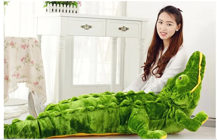 stuffed animal green crocodile plush toy about 200cm crocodile doll throw pillow c7751