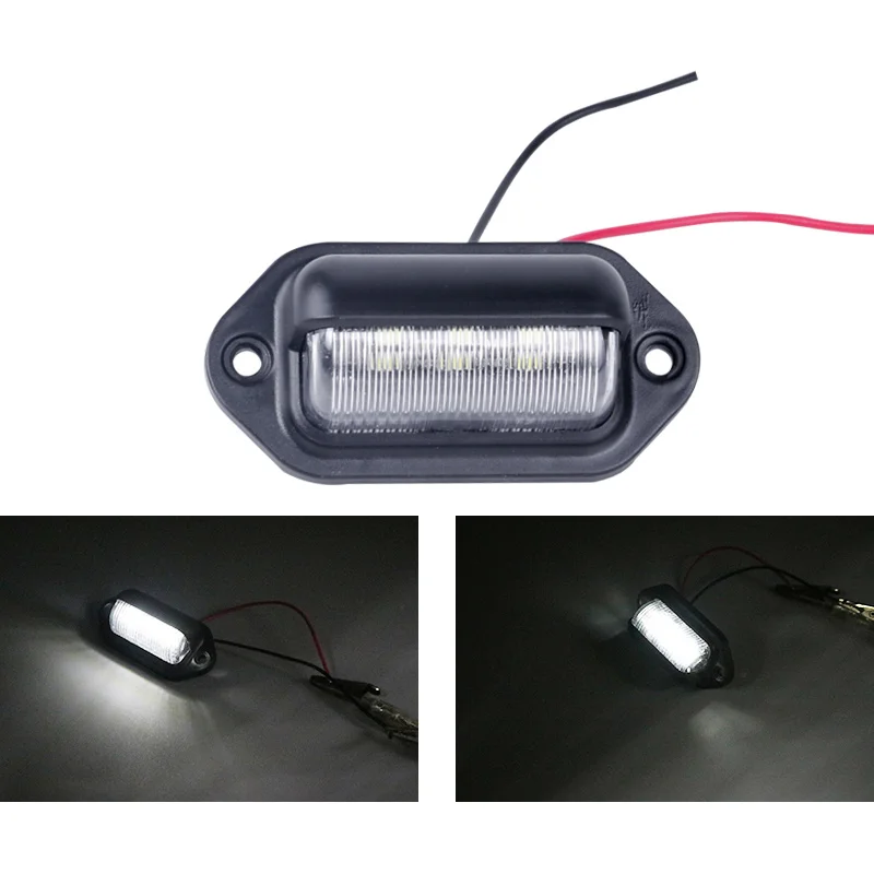 

ROADOT 1x Led License Plate Light Driving Tail Lamp 300LM 12V White 6 Leds Number Plate Automobile Truck Trailers Lights Bulb