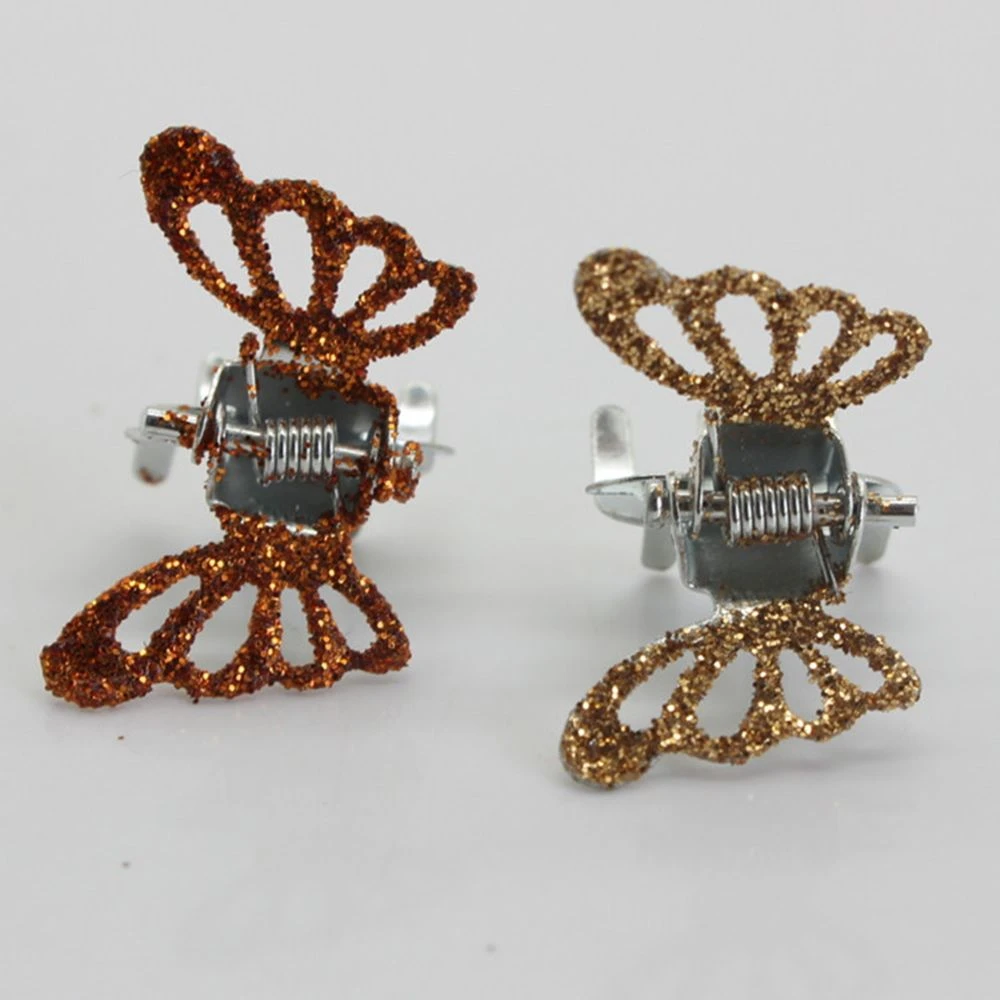 Glitter butterfly snap clip