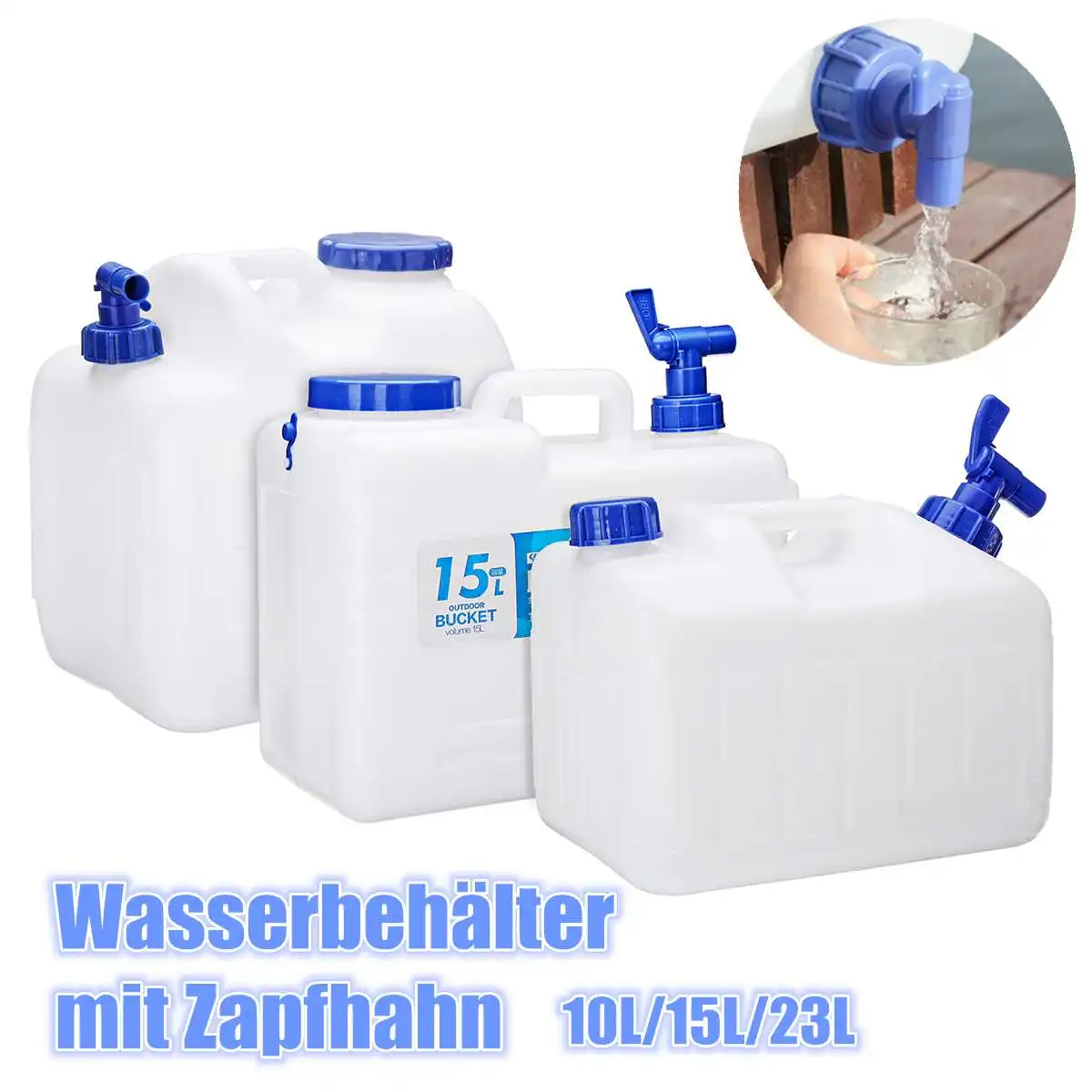 12L Outdoor Camping Hiking Travel Car Water Bucket Water Carrier Canister