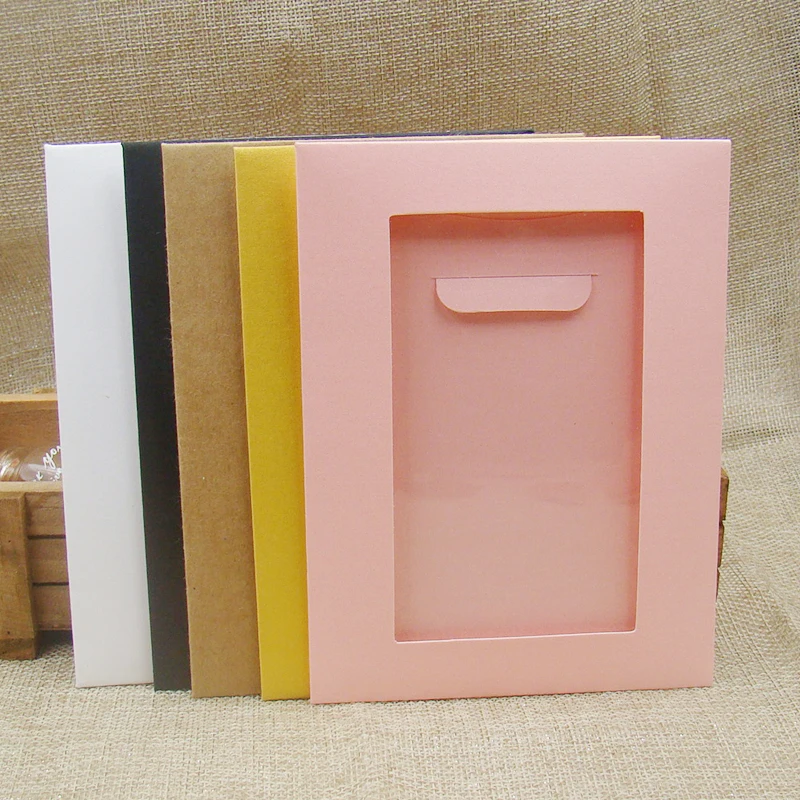 50PCS new pink jewelry package box various color window envelop box for jewelry necklace package /invitation card /CD storage