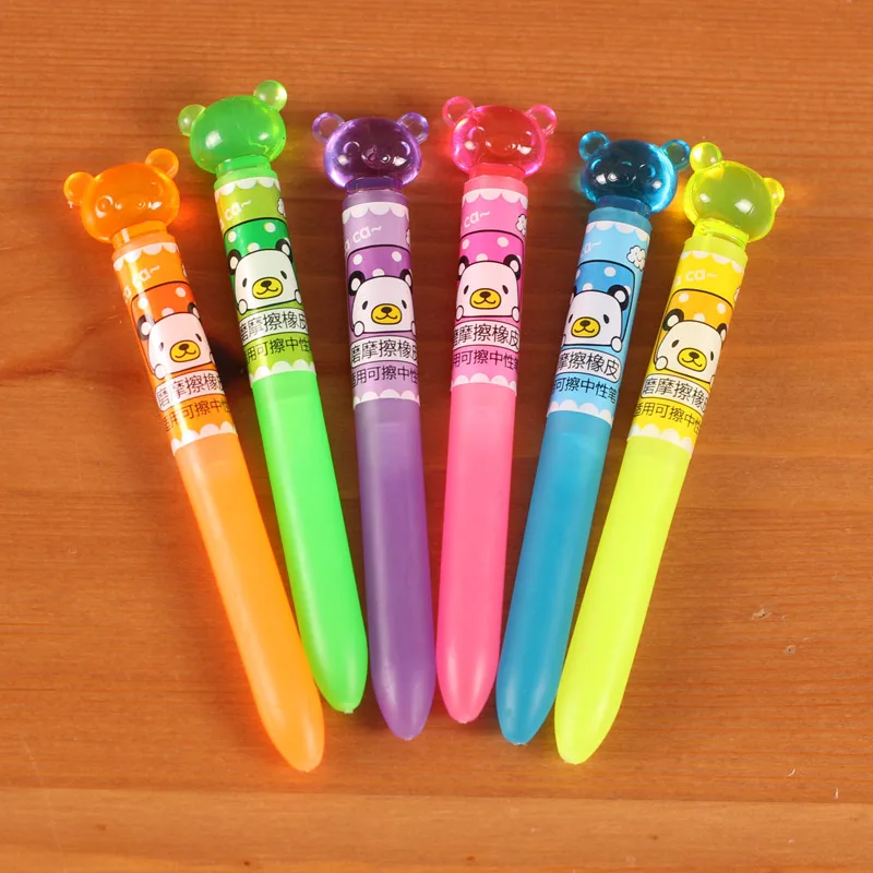 Cartoon Rubber Pen Eraser Bear Erasable Pen Eraser Kawaii Cute Erasers