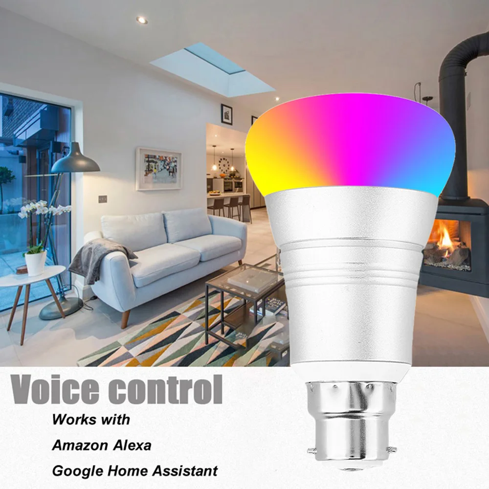 Многоцветный 2104 подсветка умного Wi-Fi лампы 9 Вт лампочки RGB Диммируемый телефон RemoteControl Совместимость с Alexa Google Home Tmall Genie