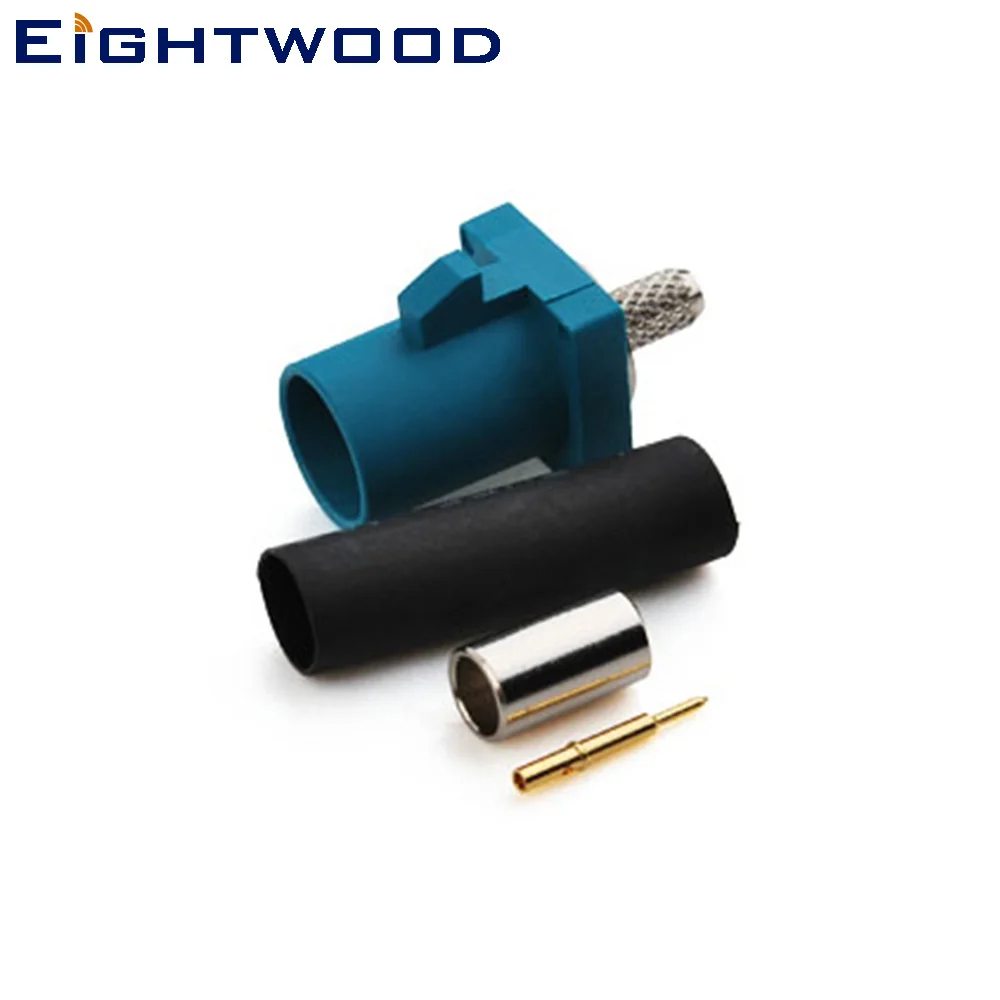 

Eightwood Fakra Z Water Blue/5021 Neutral Coding Plug Male Connector Crimp For Cables RG316 RG174 LMR100 Cable (5PCS)