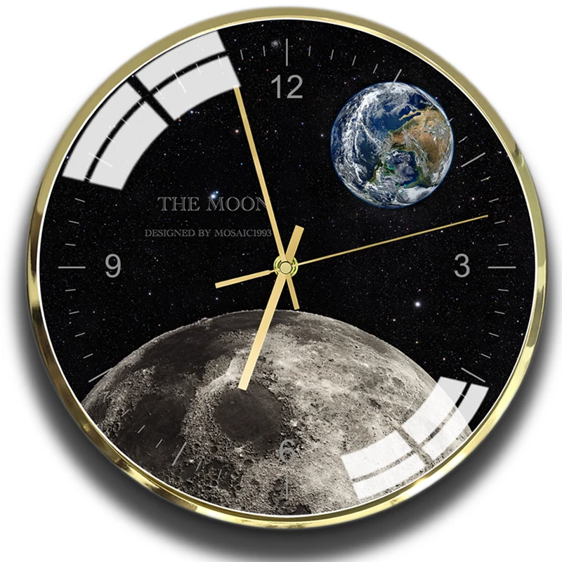 

Mysterious moon style fashion wall clock Personality universe planet theme home wall clock