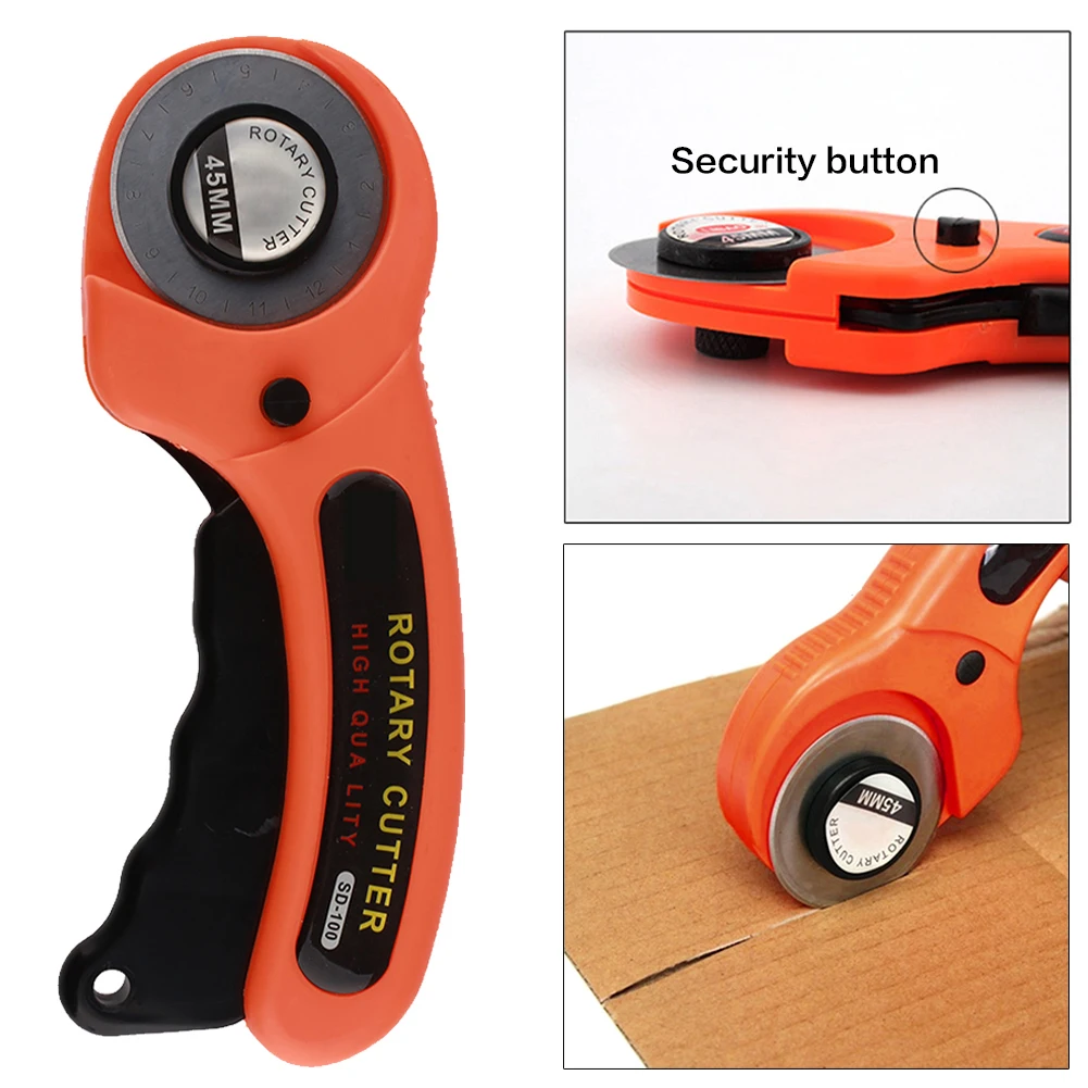 Leather Cutting Knife 45mm Crafting Universal Rotary Cutter Orange Scrapbooking Durable Drop Shipping | Дом и сад