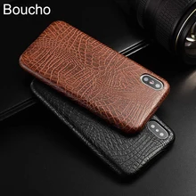 Funda de cuero suave Boucho para iPhone XS Max XR X 11 Pro Max piel de cocodrilo leopardo serpiente para iPhone 8 7 6 6S plus SE