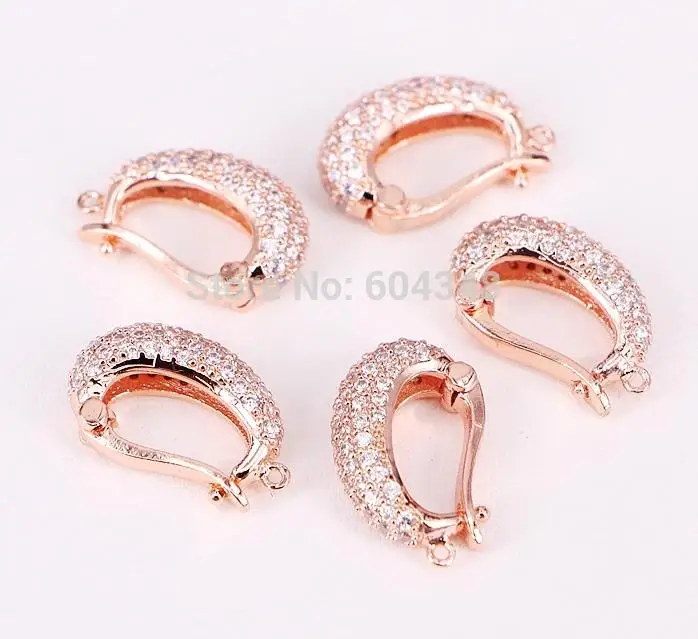Rose Gold Color 20 шт Zyunz смешанный цвет микро Pave CZ кулон Bails, застежки, ювелирных изделий - Цвет: Rose Gold Color