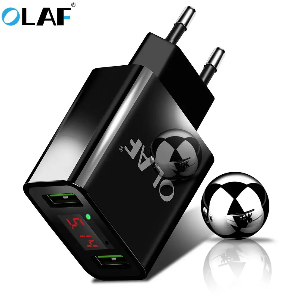

OLAF Multi Dual USB Charger For iPhone XS Samsung S9 S10 Xiaomi Fast Charging EU US LED Display Mobile Phone Travel Wall Charger