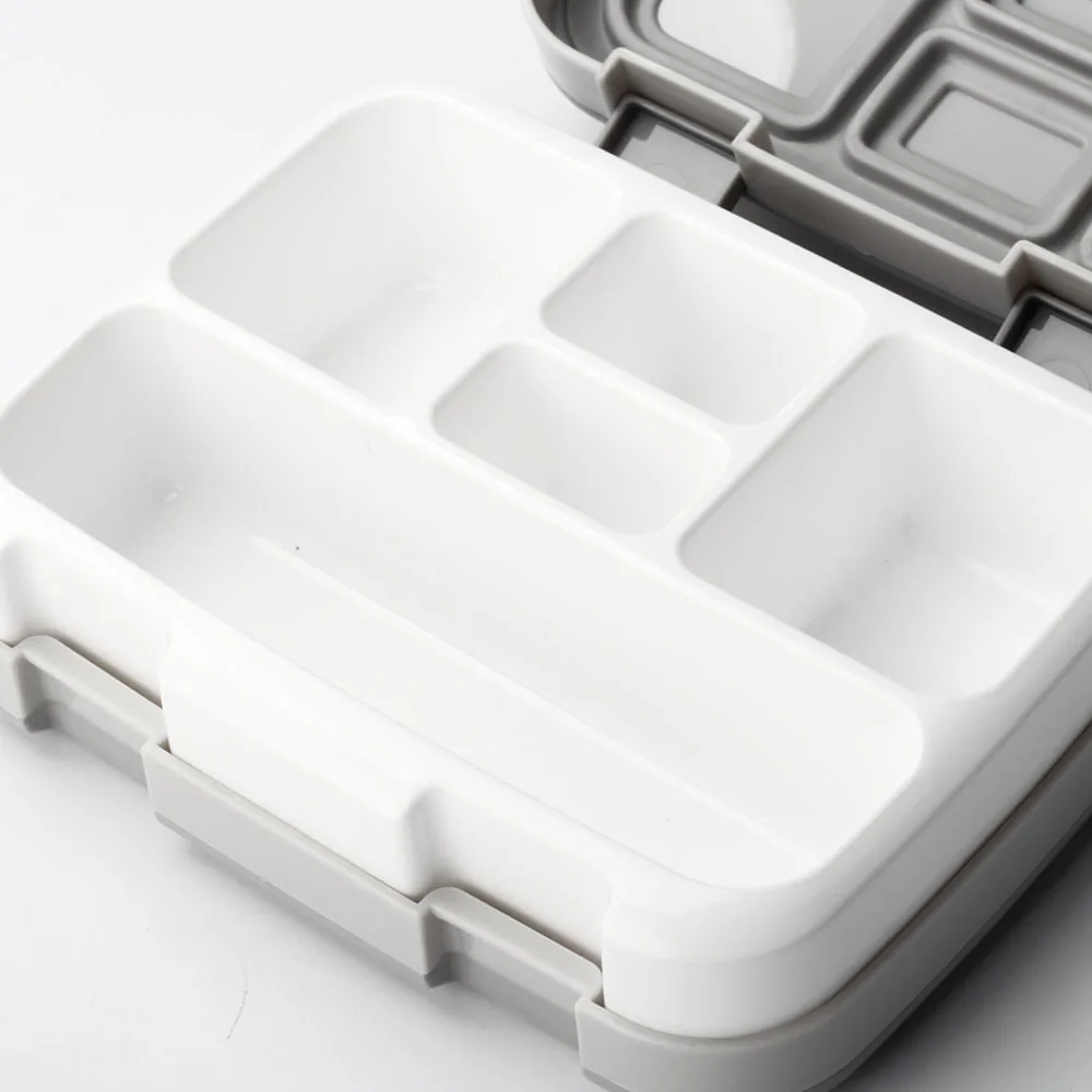 Kopen Mode Draagbare Eco vriendelijke PP Lunchbox Waterdichte Magnetron Bento Box Voedsel container met 4 5 Compartimenten Grids