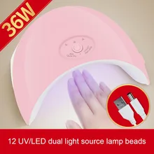Новинка 36 Вт 12 светодиодов Лампа для сушки ногтей USB перезаряжаемые отверждения гель лак УФ лампа лак для ногтей Инструменты 998