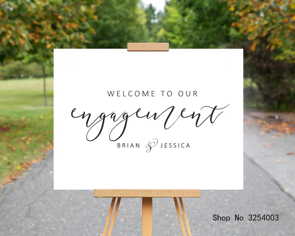 

Custom Engagement Decor Signs Custom Welcome Decal Engagement Party Decoration Wedding Board Sticker Personalized Name S408