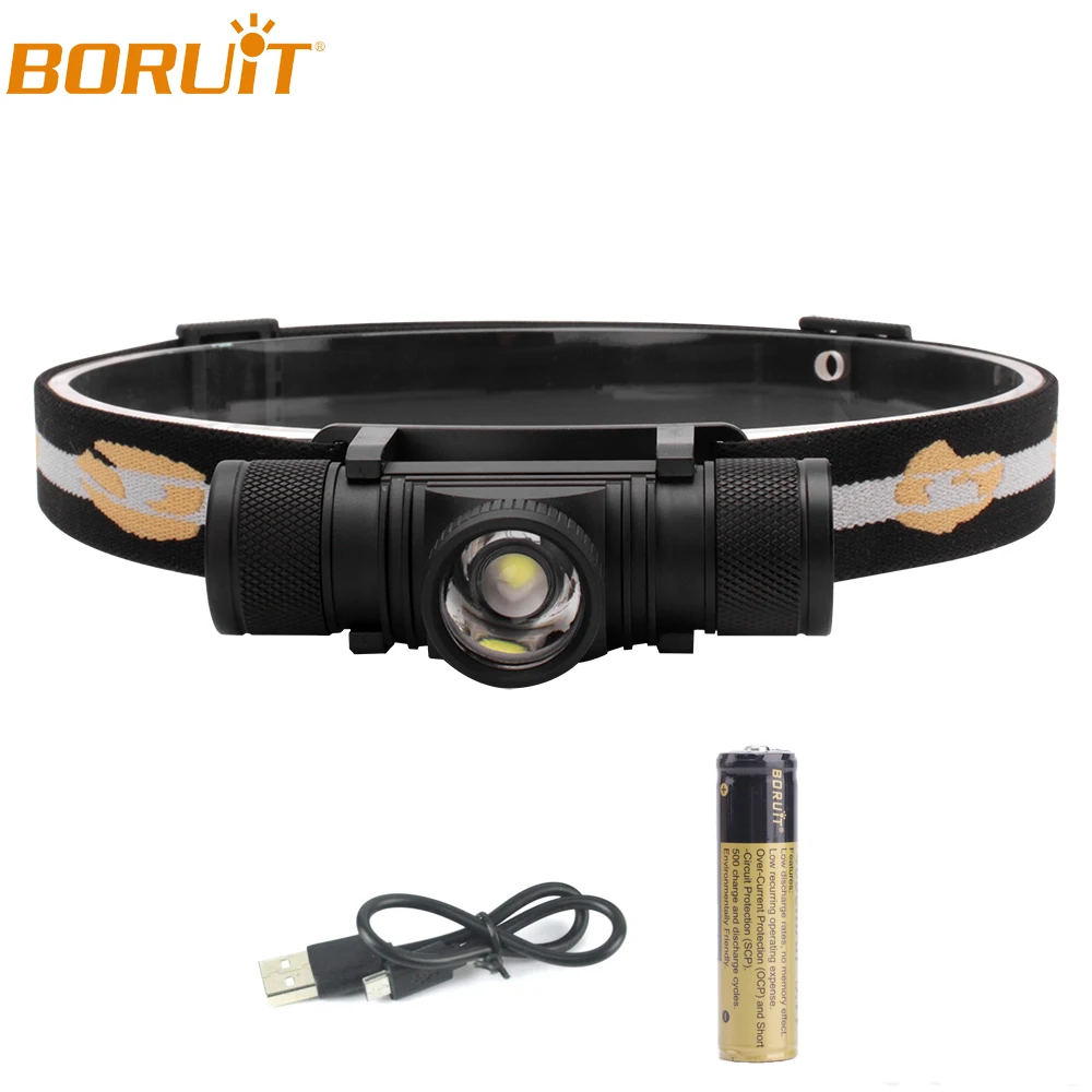 

BORUiT XP-G2 LED Headlamp Zoomable Flashlight USB Rechargeable Lantern Waterproof Camping Hunting Head Torch Light 18650 Battery