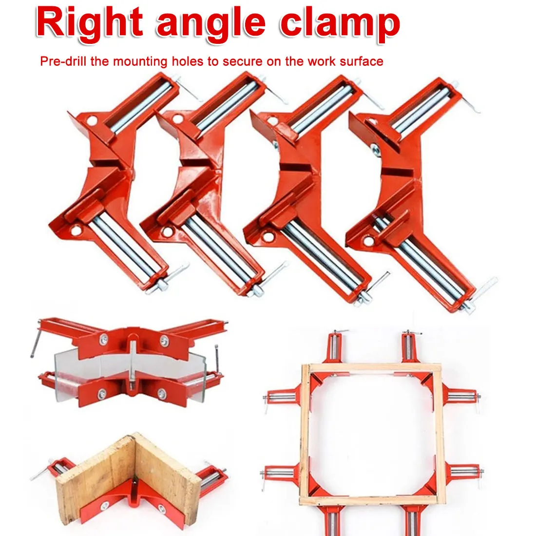 

4inch 90 Degree Right Angle Clamp Mitre Clamps Corner Clamp Picture Holder Woodwork Right Angle Clamp Woodworking Hand Tool 100m