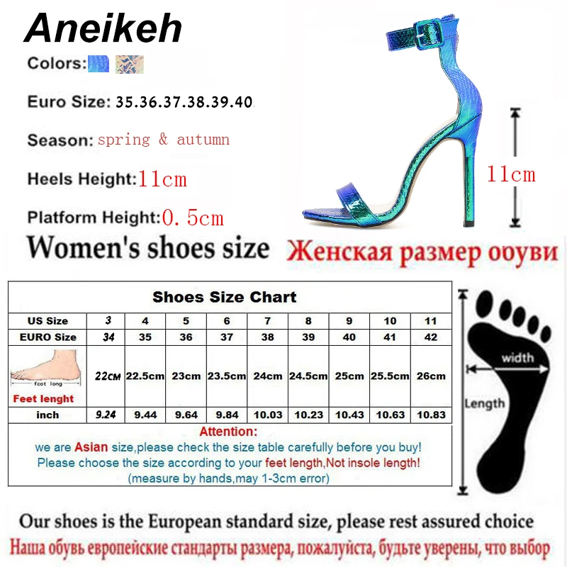 Aneikeh/ г.; модная женская обувь из искусственной кожи; босоножки на тонком высоком каблуке; босоножки на ремешке с пряжкой на лодыжке; туфли-лодочки; вечерние модельные туфли; Цвет серебристый, синий; Размеры 35-40