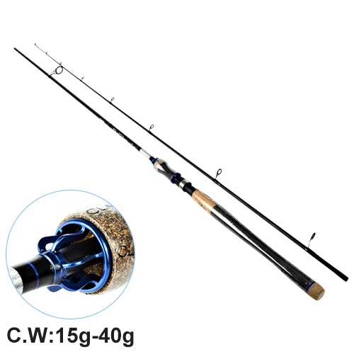 FISH KING Hi Carbon Мягкая приманка Удочка 5 цветов 2,1 М-2,7 м 2 секции приманки вес 2-40 г Спиннинг удочка для приманки рыбалки - Цвет: Синий