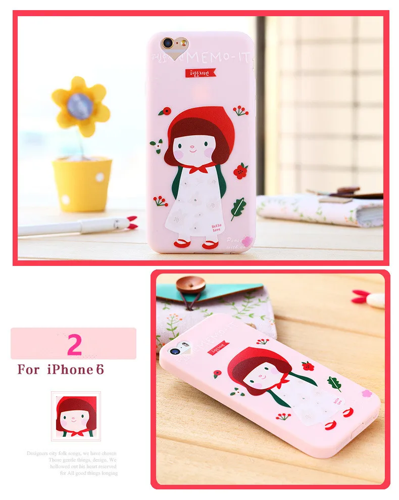 Тонкий мультяшный чехол для телефона с рисунком подходит iphone 5/телефон/6/6s / 6s plus