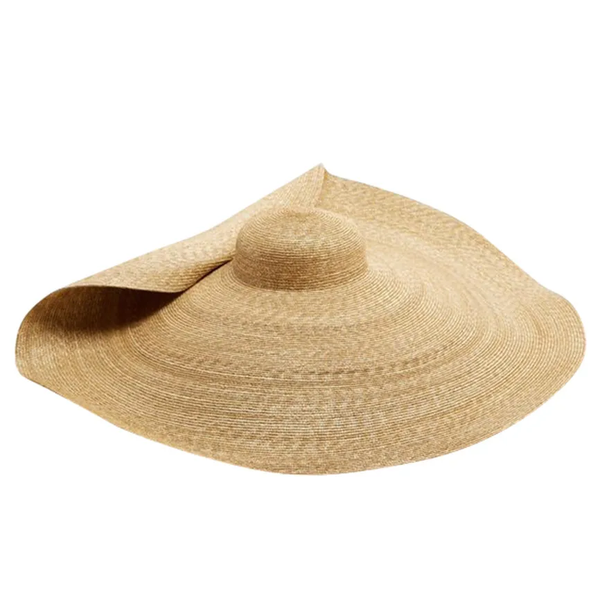 Большая шляпа от солнца, Пляжная Женская мода, анти-УФ Защита от солнца, складная соломенная крышка, негабаритная Складная соломенная шляпа GGY72