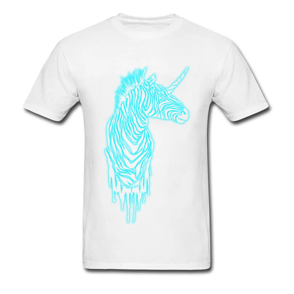 glowing zebras 100% Cotton T Shirt for Male Short Sleeve Design Tops T Shirt 2018 Newest Autumn O-Neck Clothing Shirt Design glowing zebras white