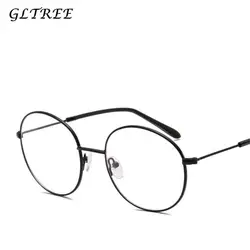 GLTREE Круглые Солнцезащитные очки Для женщин Простые Модные Брендовая Дизайнерская обувь элегантные ретро прозрачные очки в оправе удобные