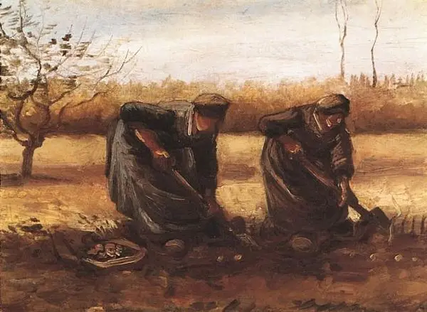 Farm scenery pictures Van Gogh oil painting Two peasant