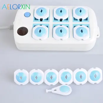 

6Pcs Baby Safety Russian European Standard Baby Electric Socket Child Protection Plastic Security Lock Outlet Plugs In Sockets