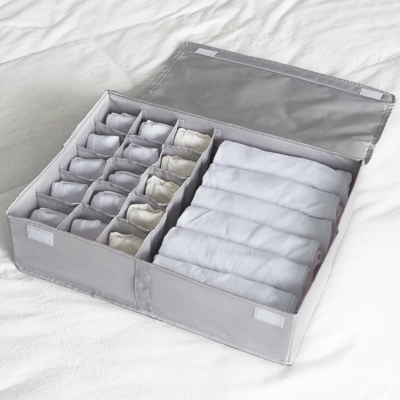 

Simple Oxford cloth two-in-one multi-functional underwear receptacle box household folding receptacle box